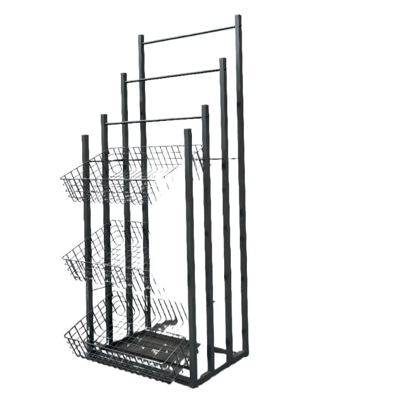 Creative 3-layer style folding wire basket umbrella rack rack