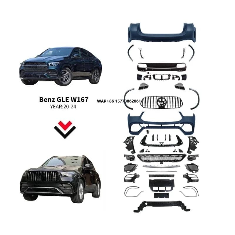 Car Body Kit for GLE W167  BodyKit Upgrade 63 Body Kit Front Rear Bumper 2020-2024 W167 Conversion Kit