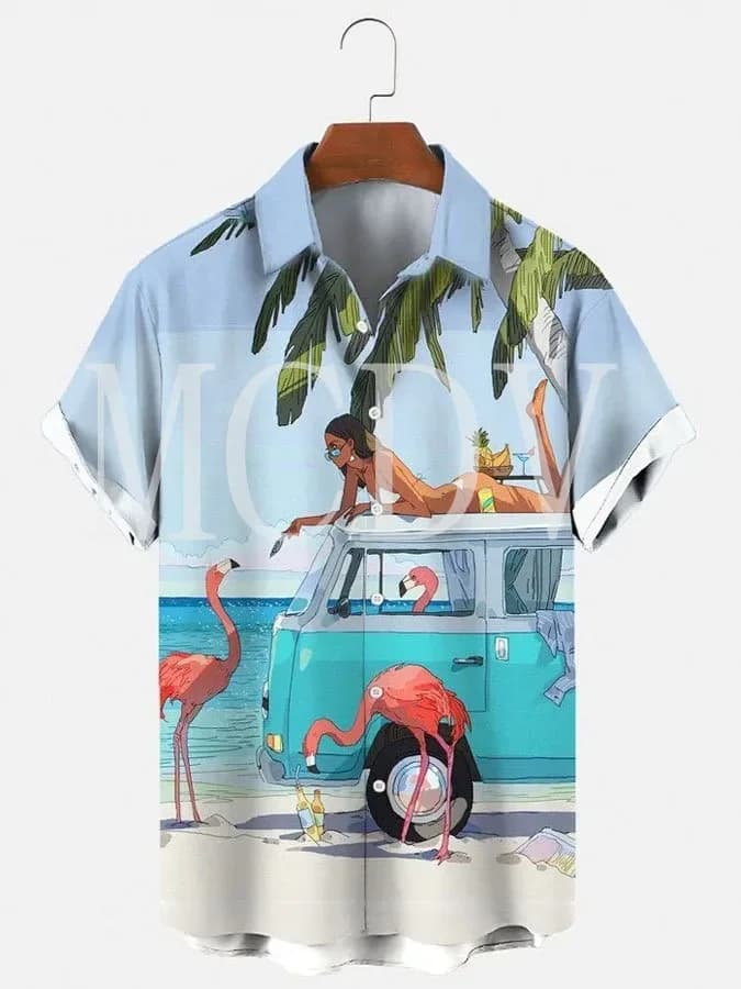 Hawaiian Surfboard 3D All Over Printed Hawaiian Shirt Men For Women Casual Breathable Hawaiian Short Sleeve Shirt