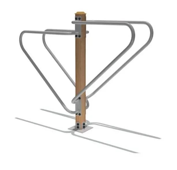 Hot Sale Multifunctional Steel Double Parallel Bars Outdoor Fitness Equipment Adults Wood Plastic Material Parks Use Exercise