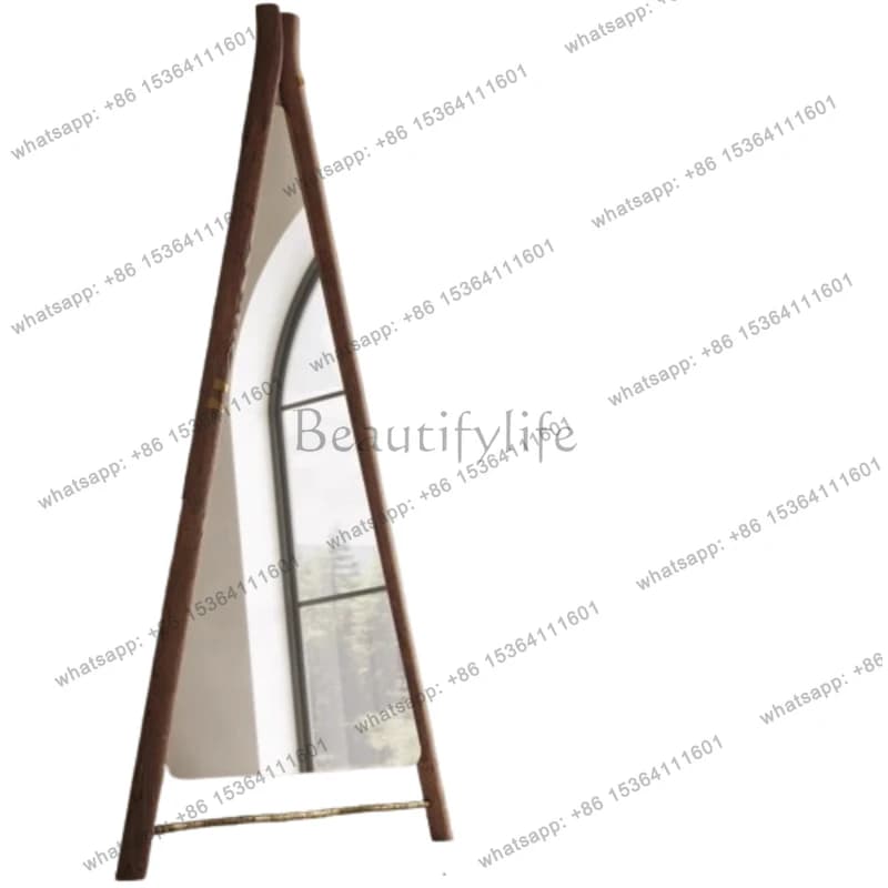 Funky Dressing Create Mirror Floor Design Art Aesthetic Vintage Wooden Mirror European Frame Simple Espelhos Home Decorations