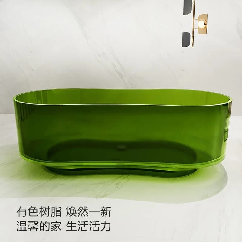 Transparent resin bathtub Home independent hotel B & B Color crystal oval bathtub