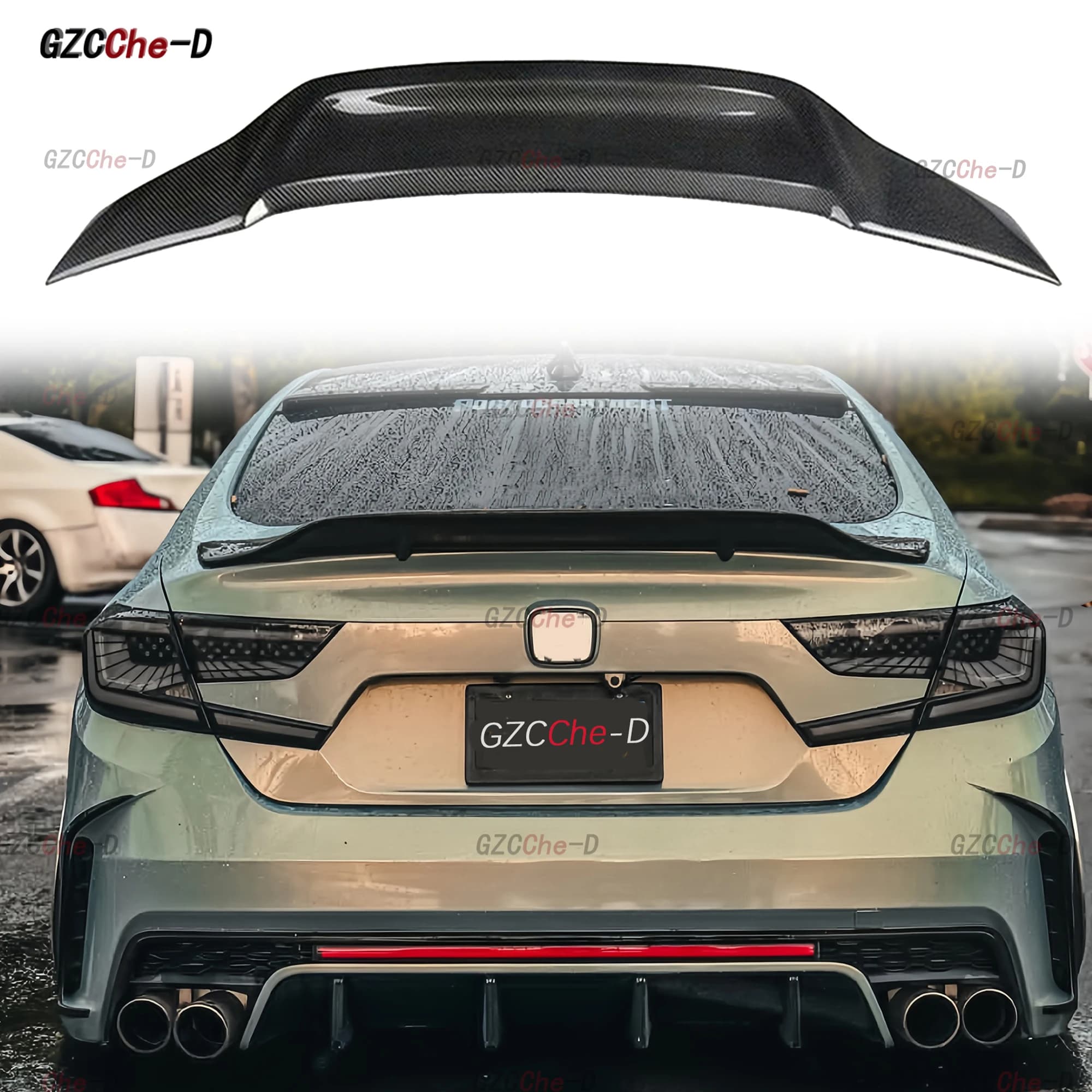 2018-2022 Honda 10th and 10.5th generation Accord rear spoiler R model trunk lid decorative cover carbon fiber aerodynamic kit