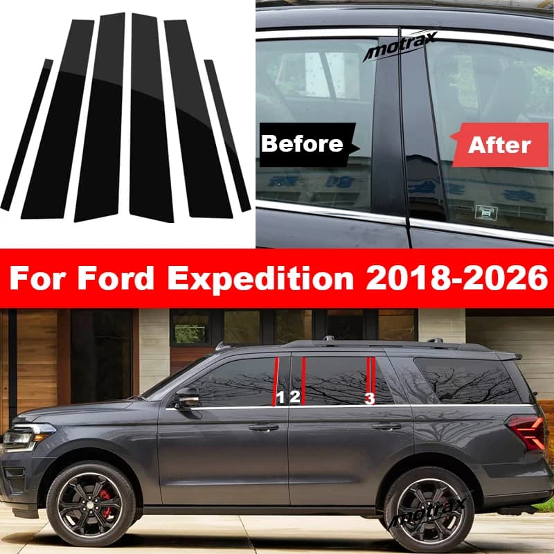 For Ford Expedition 2018-2026 Car Pillar Posts Door Central Window Trim Molding Cover Stickers Protective Accessories