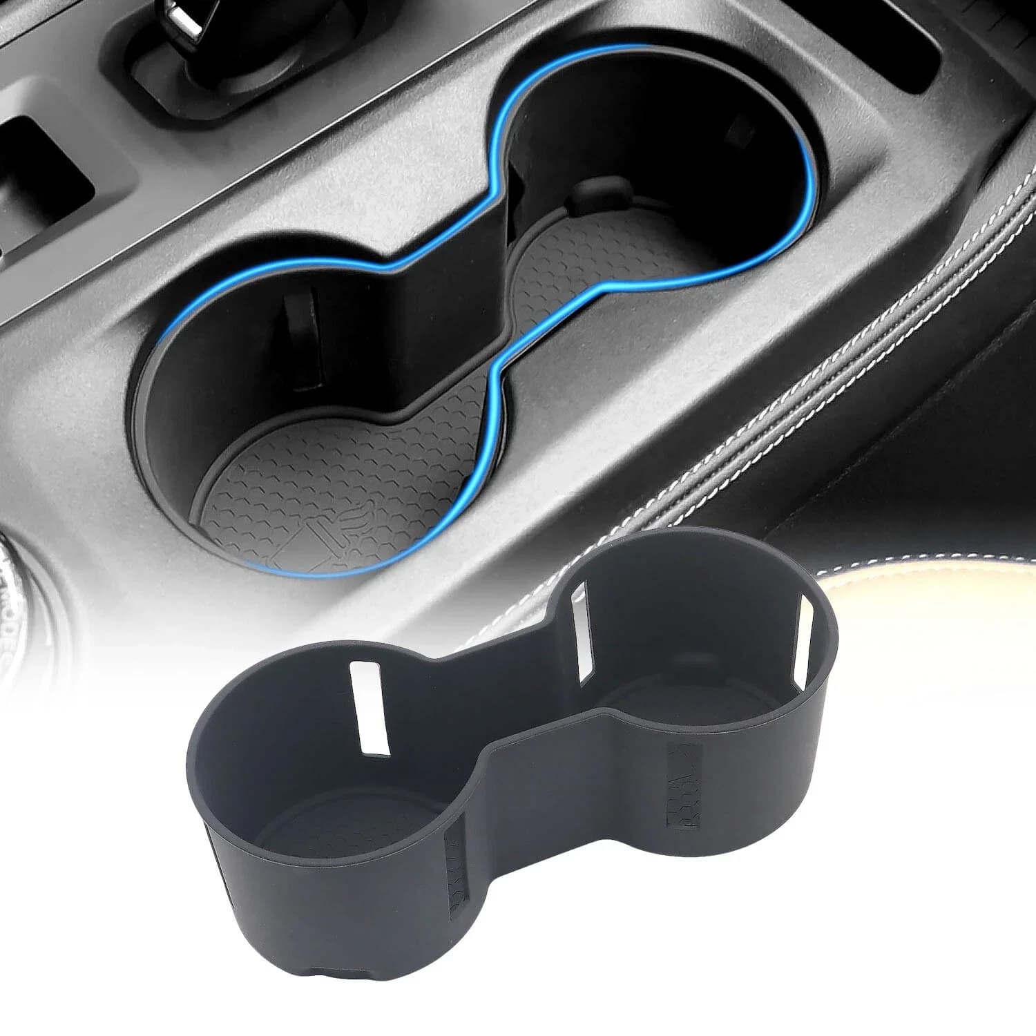 Car Central Control Water Cup Holder Storage Box Phone Holder Silicone Mat For Ford Ranger T9 2023 2024 2025 2026 Accessories