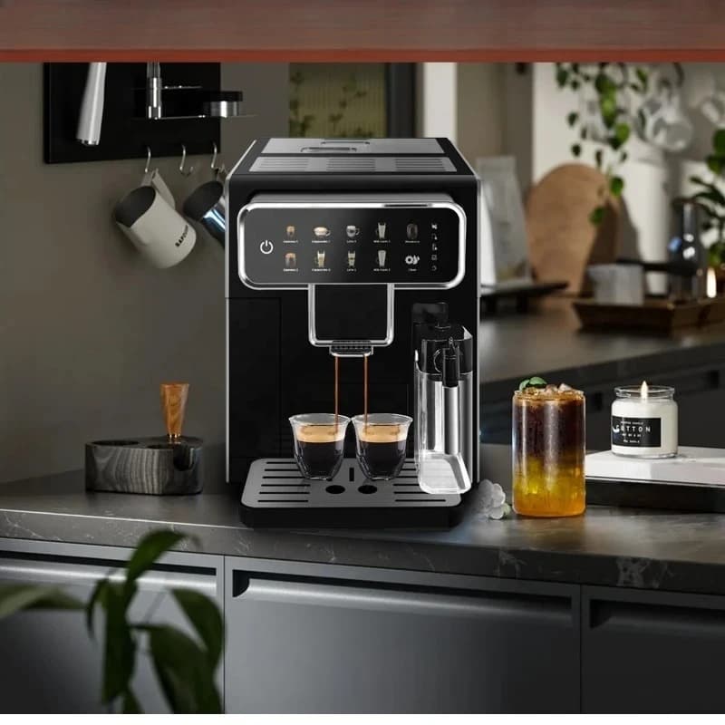 High End Atmosphere Full Automatic Cafetera Easy Operation Kaffeemaschine Cappuccino Espresso Coffee Machine With Milk Frother