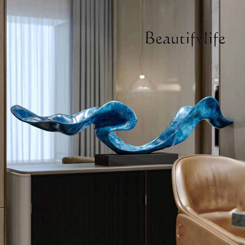 Modern abstract art large-scale sculpture entrance ornament light luxury villa hotel lobby soft decoration handicrafts