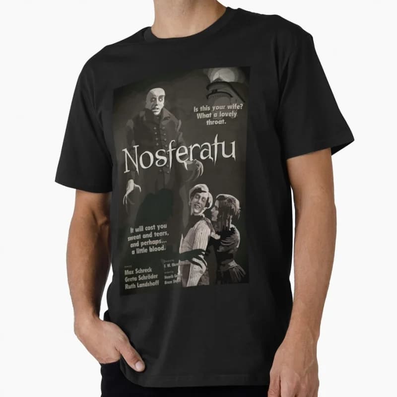 80s Gothic Horror movie Nosferatu 0928 Vampire Scary Halloween Gift T shirt Large size Tops 100% cotton printed Clothes
