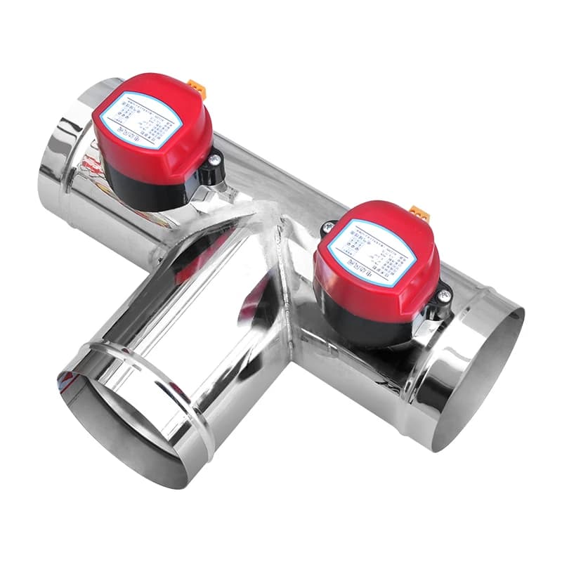 Stainless steel T-type electric three-way valve 1N pipeline check valve circular silicone sealed air volume control valve
