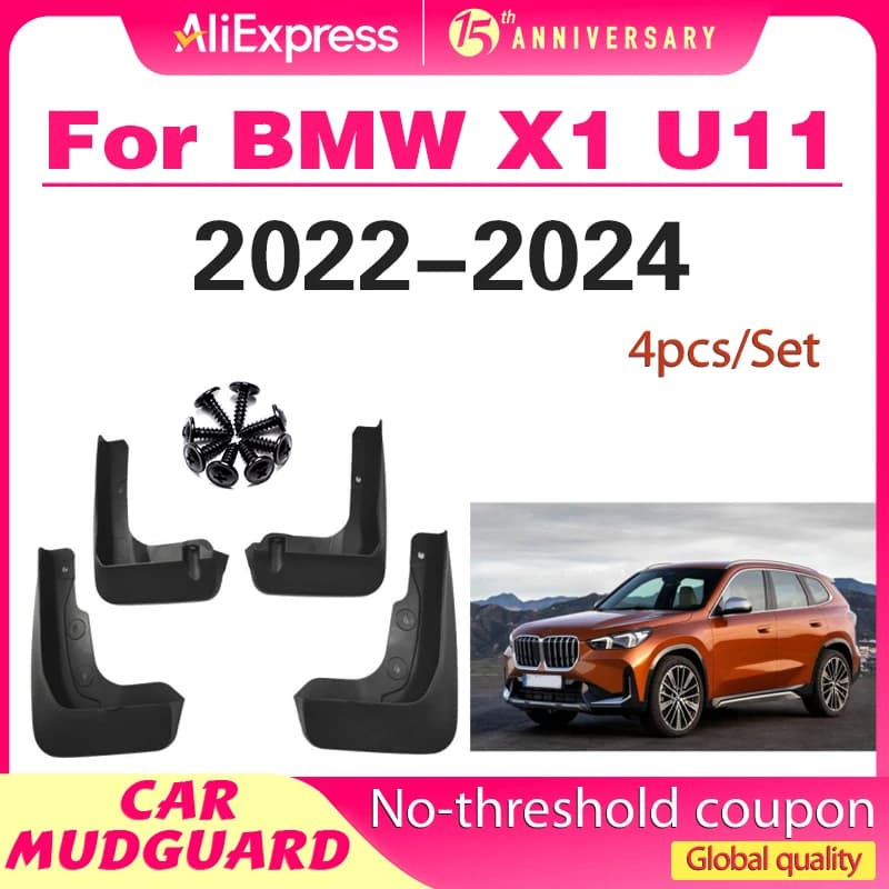 Mud Flaps No Drill Mudguards Winter Splash Guards Front Rear Fender Protector for BMW X1 IX1 U11 M35I M Sport XLine 2022-2024