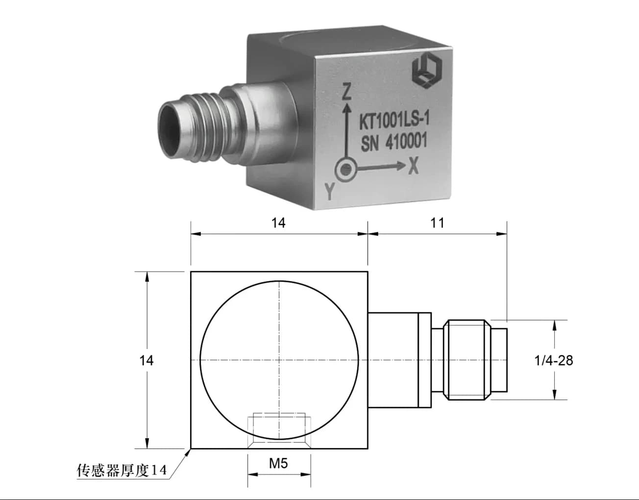 Triaxial Piezoelectric Accelerometer Sensor for Landing G-Shock Capture Motion Position Sensors for Vibration