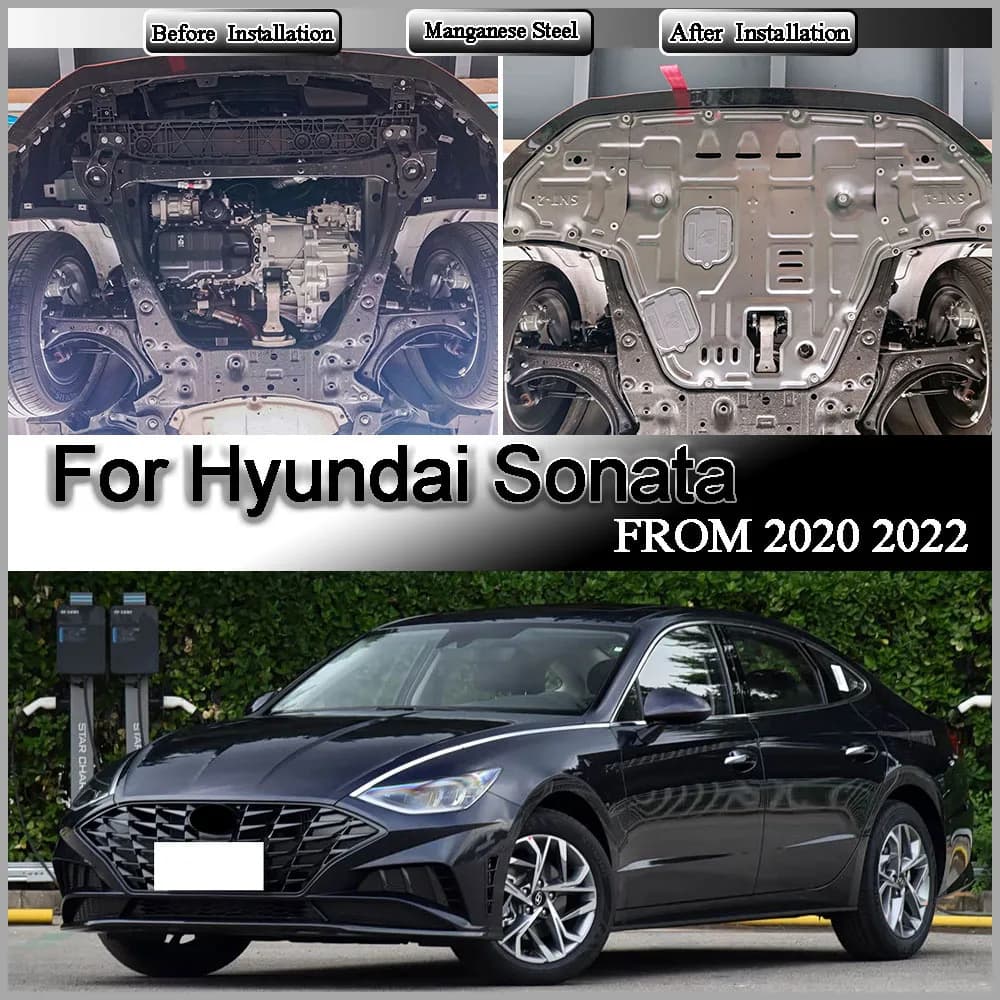 Under Engine Splash Shield Mud Guard Board Mudguard Black Fender Cover Plate Protect For Hyundai Sonata 2020 2022 1.5T 2.0T