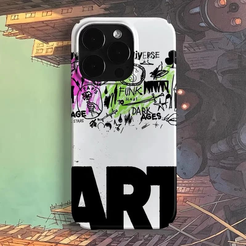 Ins Painted Graffiti Letters Phone Case for IPHONE 17 Air 16E 15 PROMAX 14 Plus 13 12 MINI 11 PRO 16Plus XR Acrylic Phone Cover