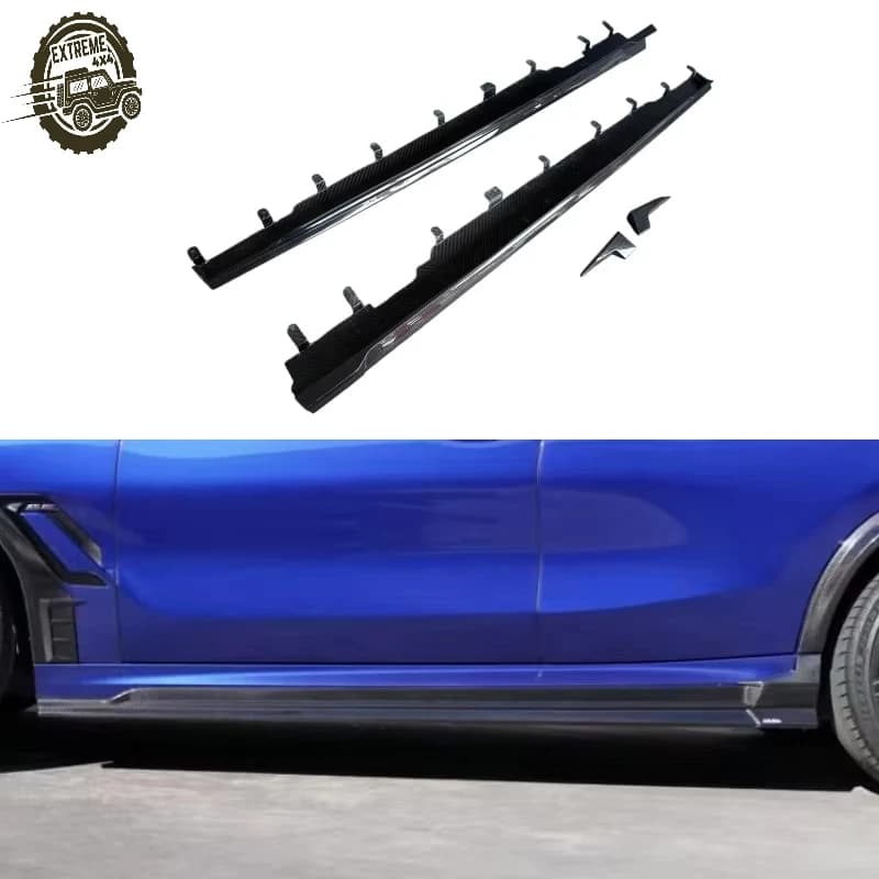 Side Edge Lightweight Automotive Kit for BMW X6M Upgraded AD Style Dry Carbon Fiber Side Skirt Body Kit