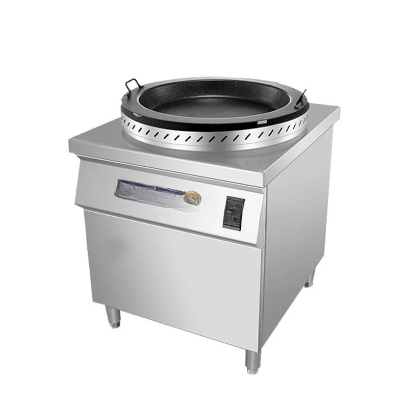 Rotating electric heating frying oven, frying dumplings, pan sticker, raw frying buns, scones, pancake machine, gas