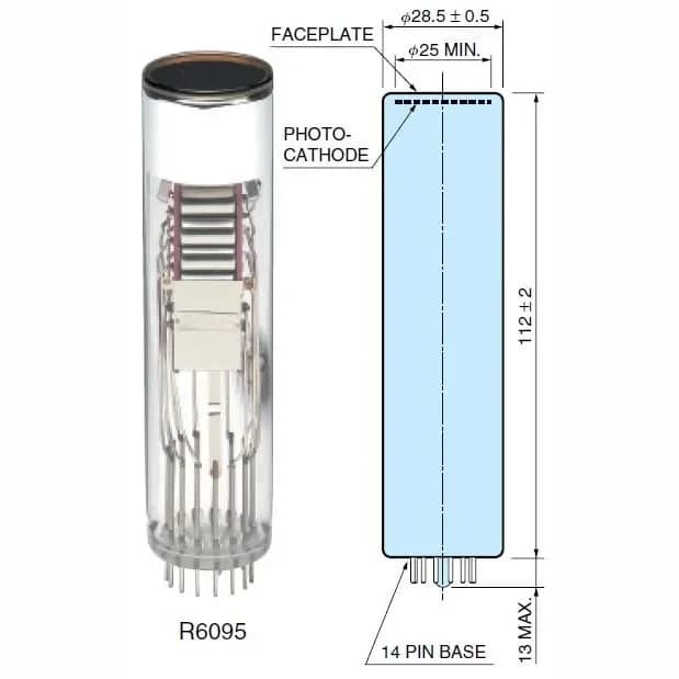 Hamamatsu R6094 R6095 Photomultiplier Tubes 28mm Diameter Head-on Type with Bialkali Photocathode for Detection And Measurement