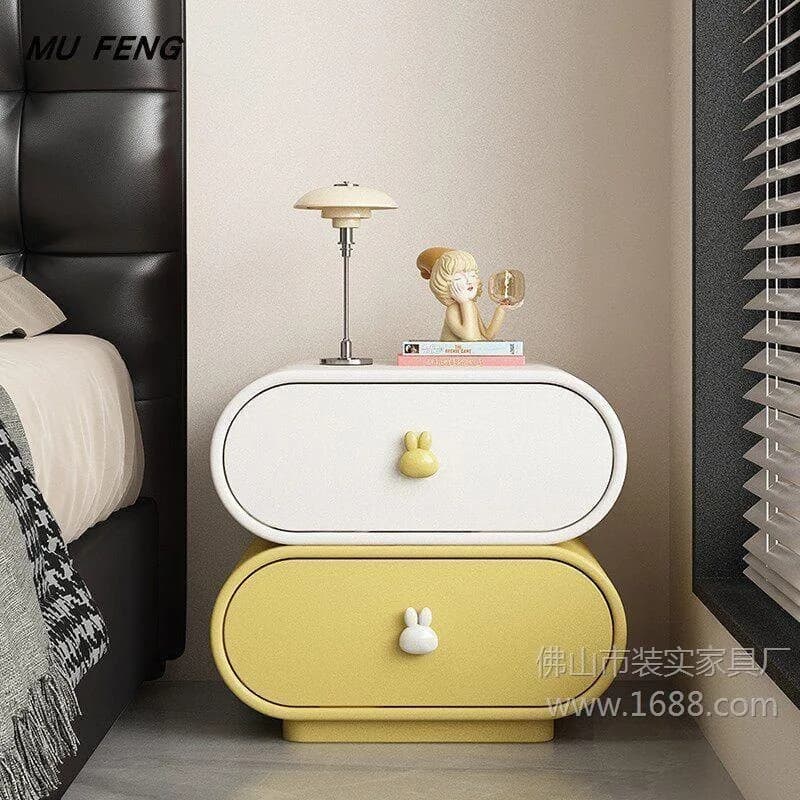 HYS two-color bedside storage cabinet bedside table children's bedside table princess style children's room integrated cabinet