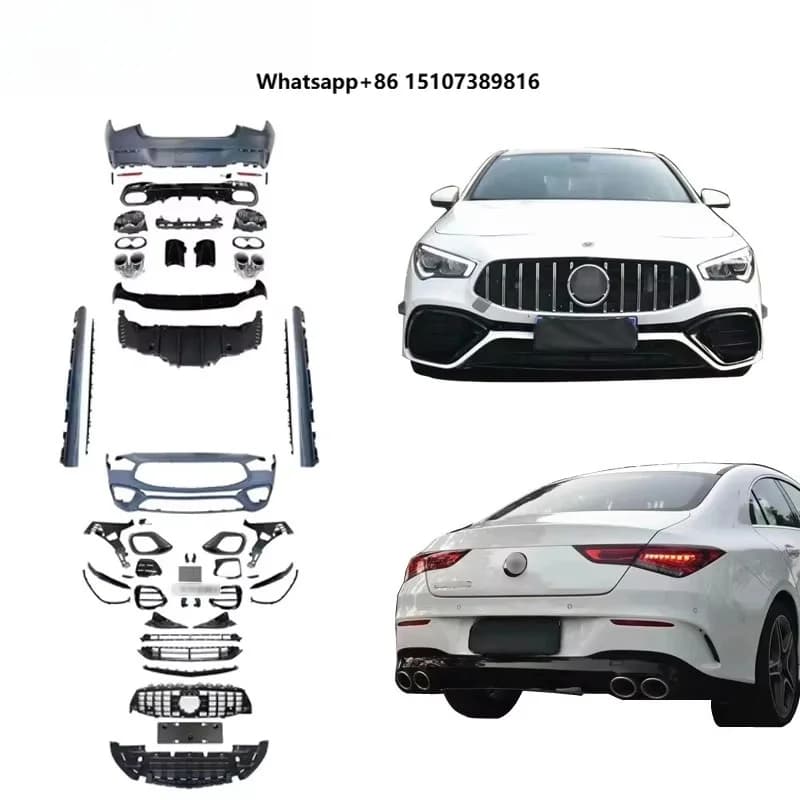 C118 CLA45 Body Kit for W118 Upgrade CLA45 Front Bumper Grille Side Skirt Rear Bumper Diffuser 2019-2023