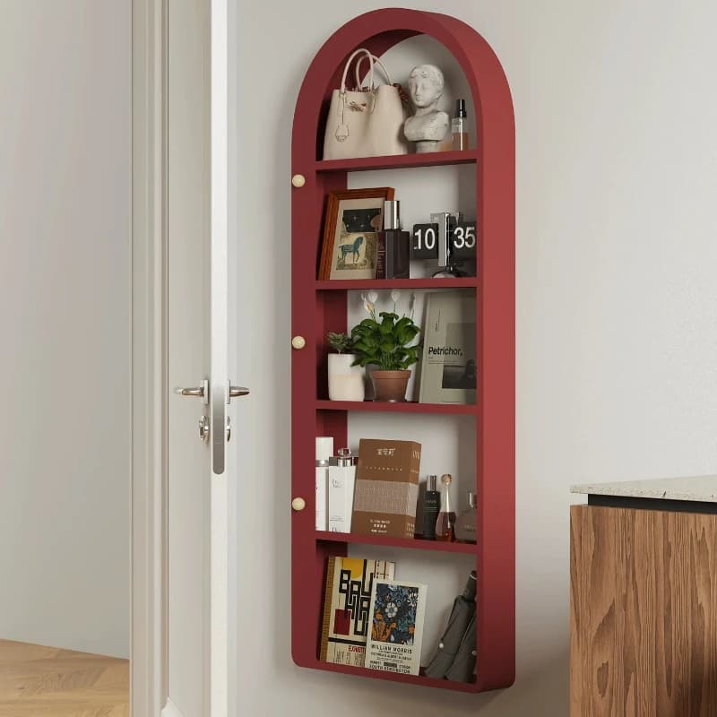 Yjq household wall shelf, ultra-thin multi-layer display storage shelf behind the door, bedroom wall-mounted bookshelf