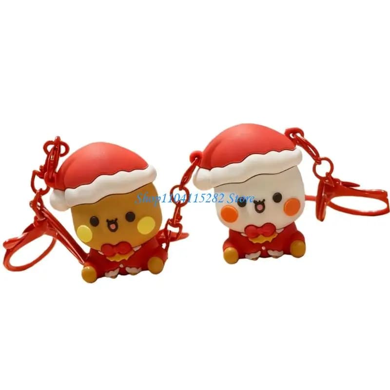 Festive PVC Rings with Doll Charm Vehicle Interior Ornament for Holidays