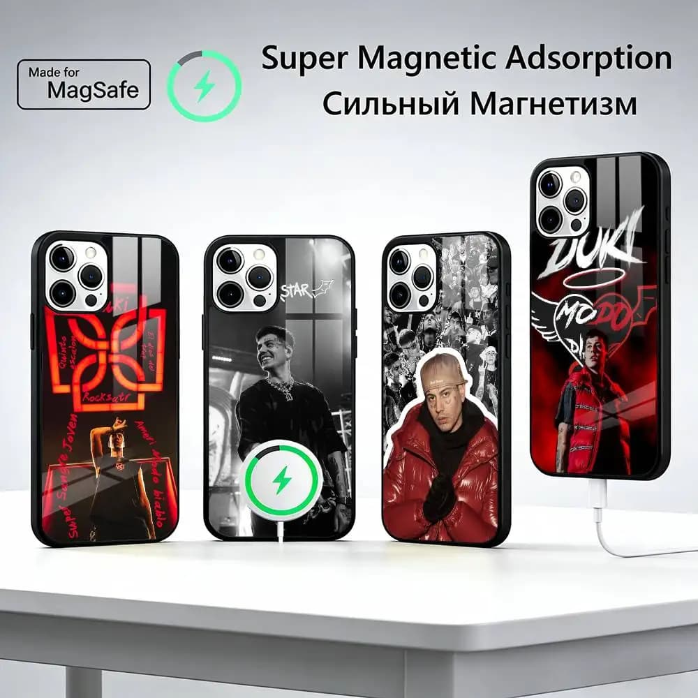 D-DUKI Fashion Rapper For Magsafe Phone Case for iPhone 17 16 15 14 13 12 11 Series Wireless Charging