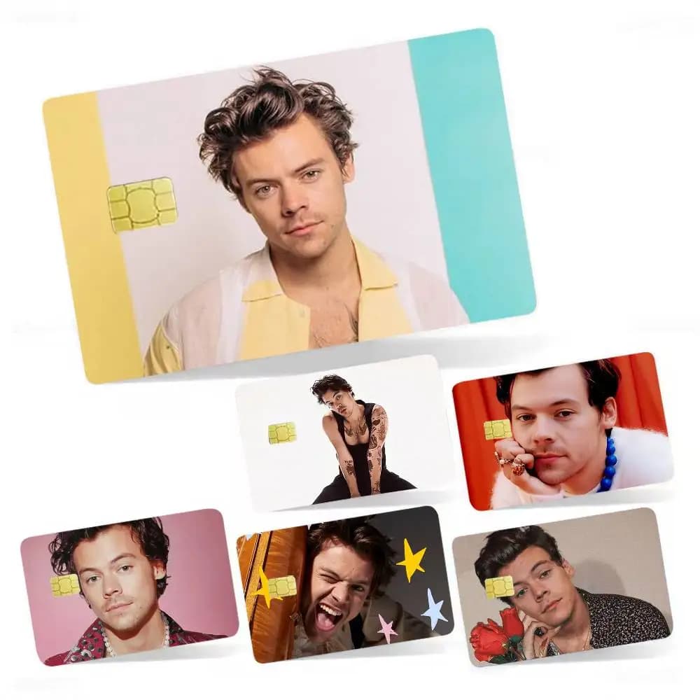 Singer H-Harry Styles 4pcs 1Set Laser Holographic Sticker Skin Cover for Credit Bank Debit Card