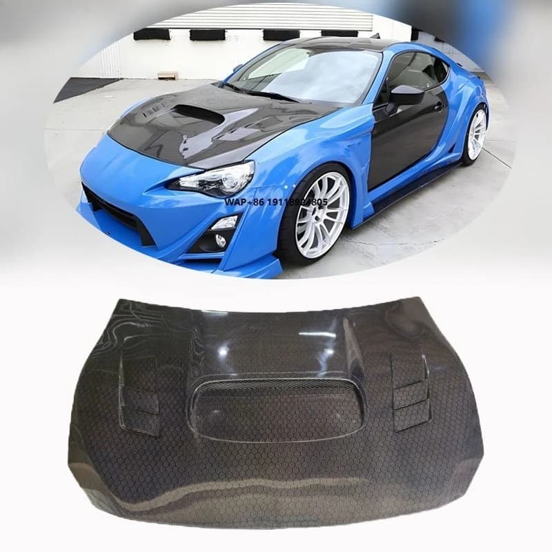 Replacement New for GT86 for BRZ 12-16 Honeycomb Carbon Fiber Engine Hood Bonnet Cover Trims
