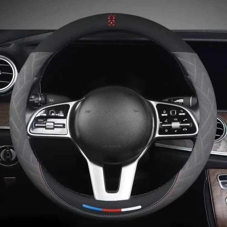 Suede Car Steering Wheel Cover Universal 38cm Steering Covers Car Accessories Interior Anti Slip Steering Wheel Covers O/D Type