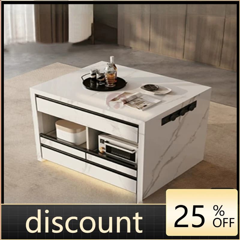 LH light luxury rock slab island cabinet separate household high-end kitchen storage middle guide