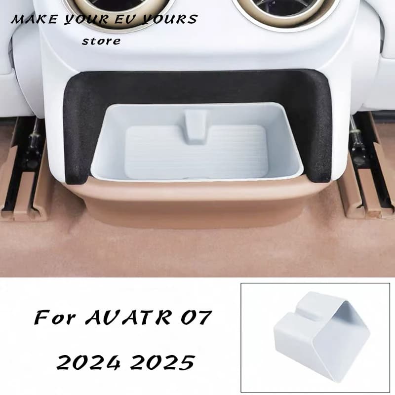 For AVATR 07 2024 2025 Rear Storage Box Garbage Bin Storage Box Silicone Pad Accessories