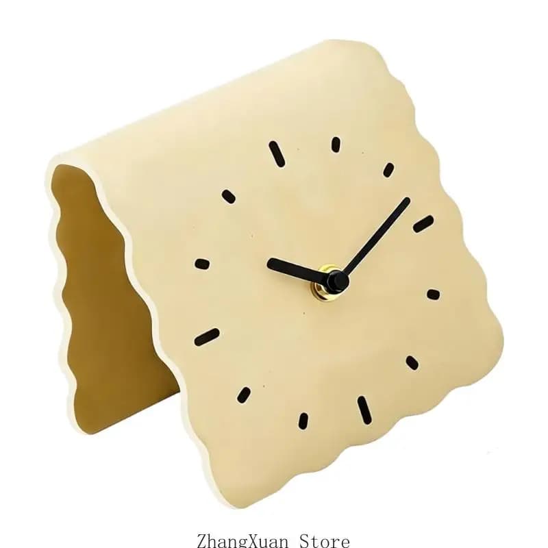 Decors Table Clock with Quiet Movement for Bedroom Office and Shelf Use 3XUF