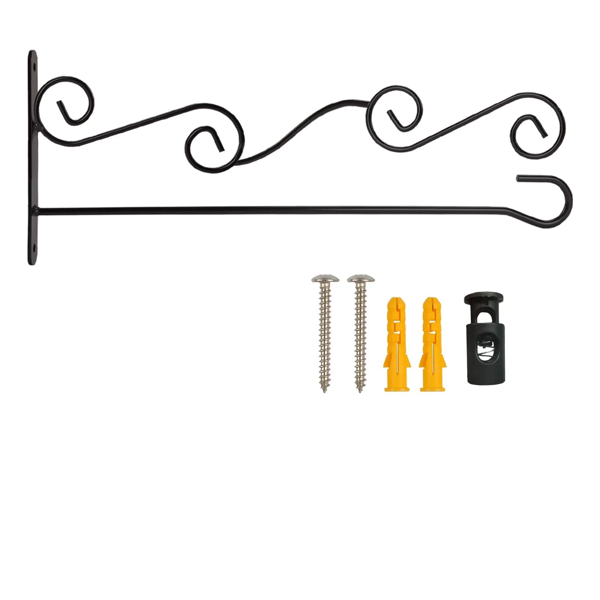 Metal Garden Flag Stand Wall Holder Scroll Hanger Mailbox Post Flag Bracket Wall Mount Banner Display Hook Outdoor Decor