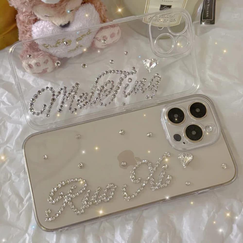 Customization Rhinestone name , ID , LOGO , Slogan , Wish , Motto , Oath For iPhone , Samsung ,Huawei, XiaoMi , Google and other