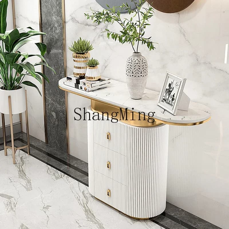 CLNarrow table Entrance hall entrance table platform Entry end view platform Modern aisle corridor strip case against the wall