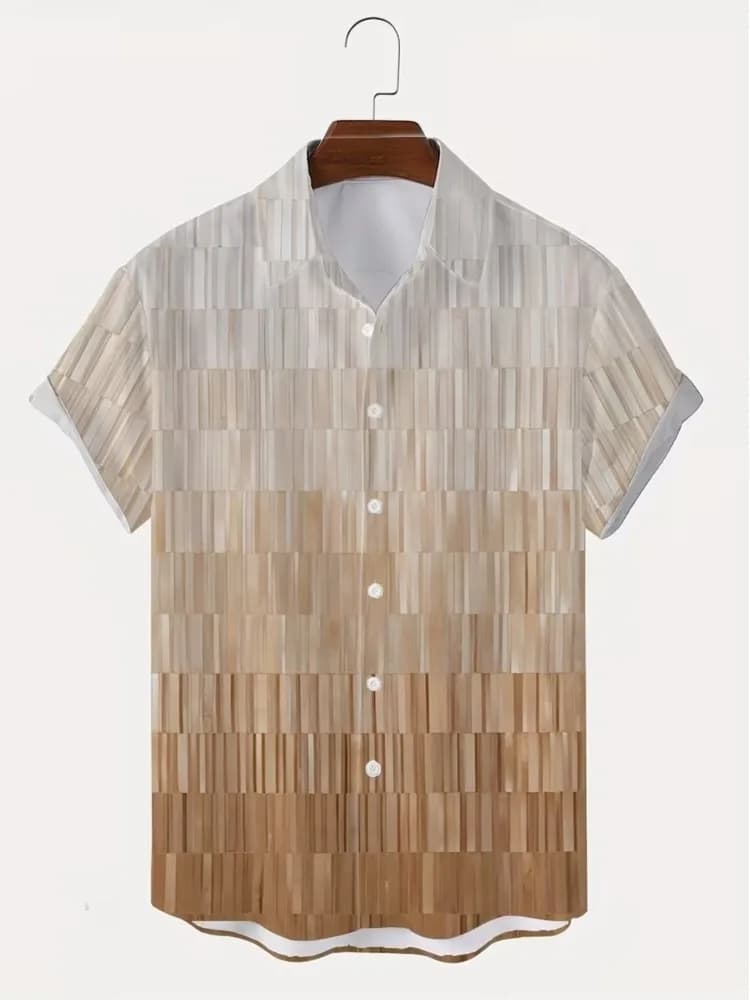 Summer Geometry Men's Shirt Menswear Clothes Shirts For Man Tops Simple Style Casual All-match Daily Contrast Loose Fashion Chic