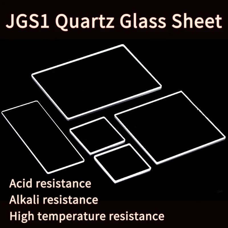 JGS1 Quartz Glass Sheet, High Temp Alkali Resistant Ultra-Thin Square/Round Plate, 1-2mm Thick