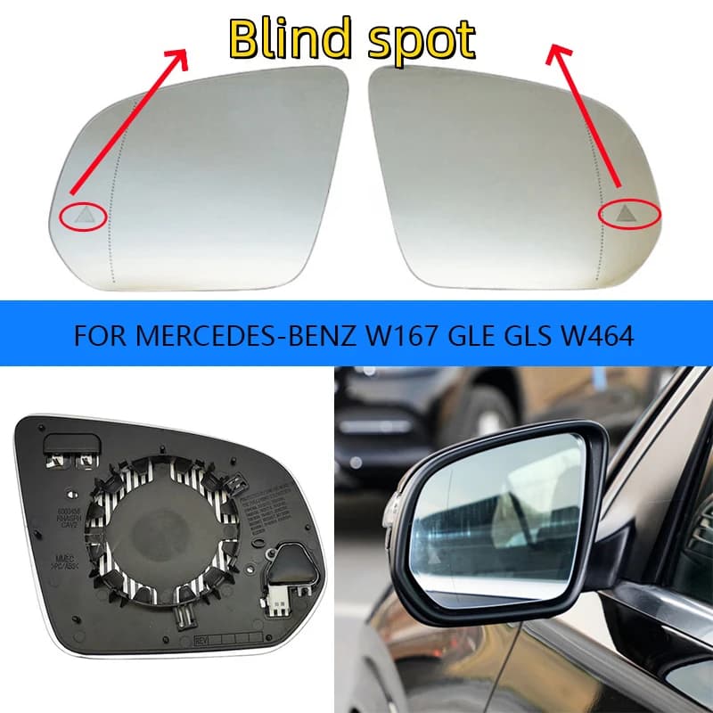 Heated Blind Spot Warning Side Rearview Mirror Glass For Mercedes-Benz W167 GLE GLS W464 OE A1678102901 A1678102801 Left Right R