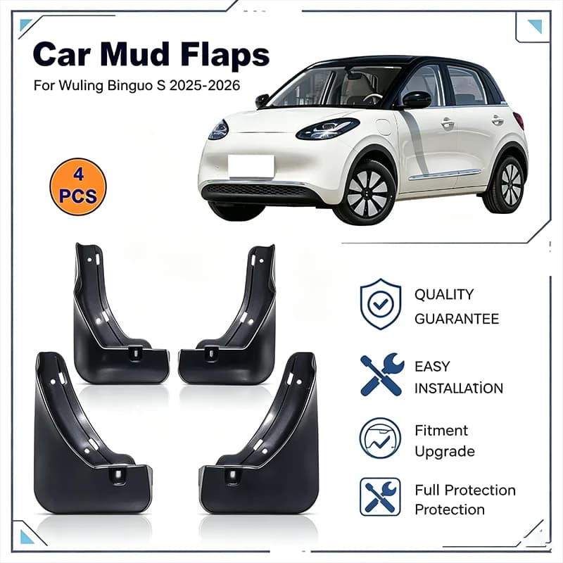 For Wuling Binguo S 2025-2026 4PCS Mud Flaps Splash Guards Front Rear Wheel Fender Mudguards Car Exterior Protection Accessory