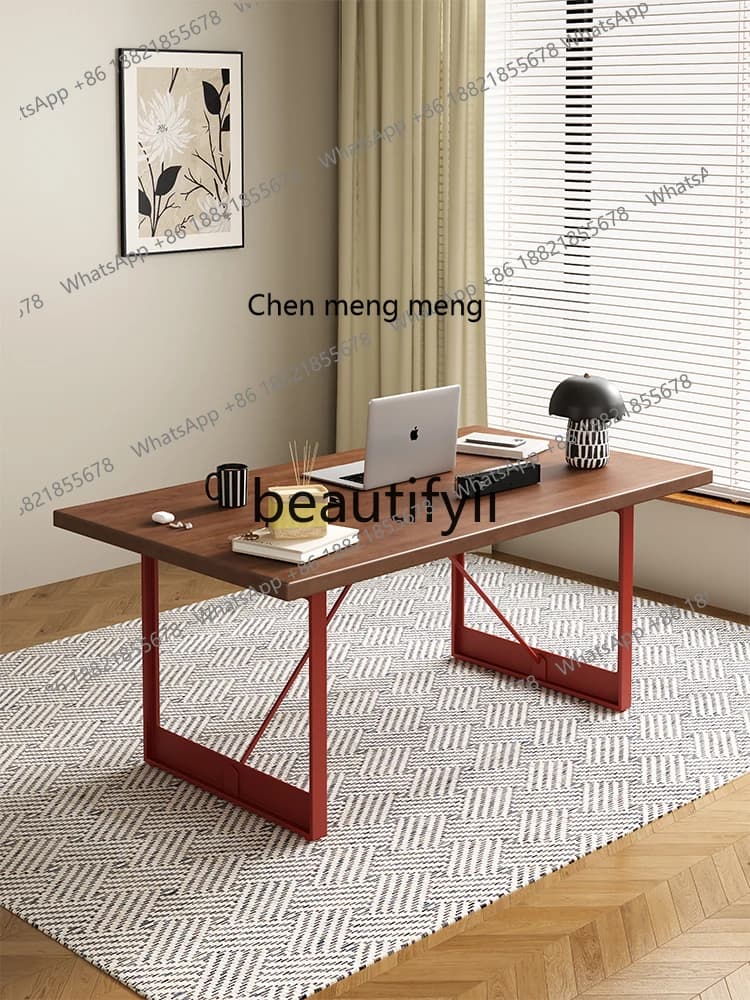 X Solid wood, retro, office log negotiation desk simple workbench