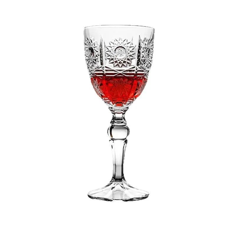 Crystal glass hand-cut engraved retro wine glass