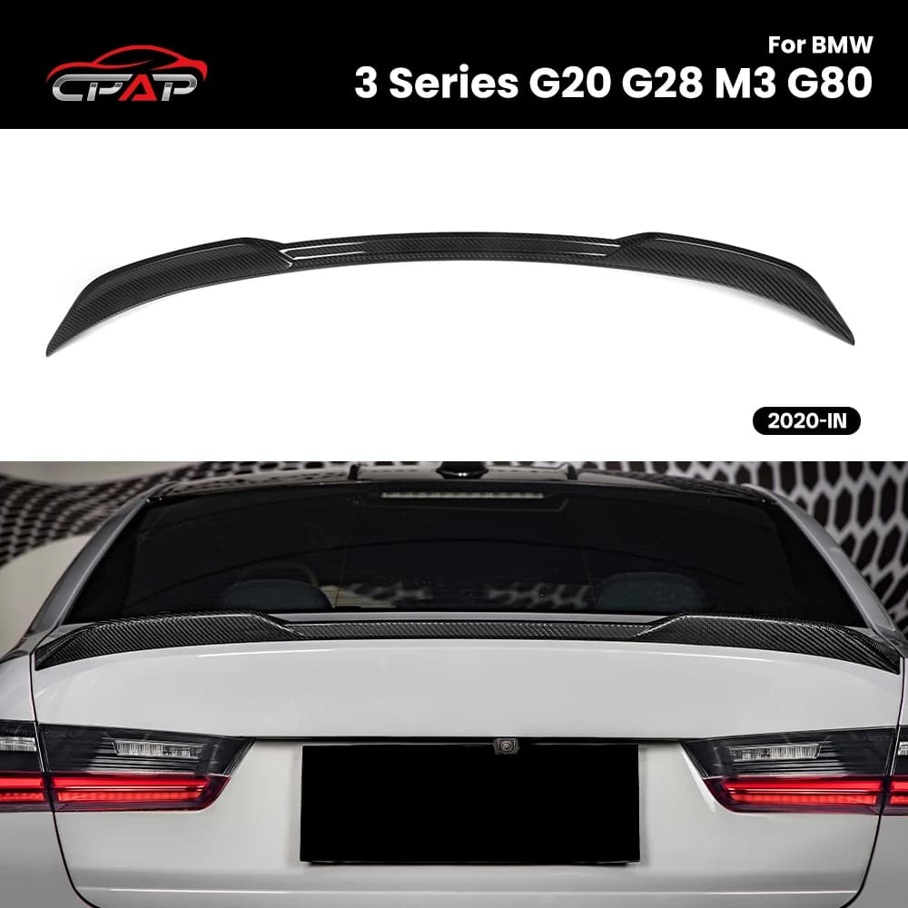 Real Dry Carbon Fiber Rear Trunk Spoiler Boot Wing For BMW M3 G20 G28 G80 2020-IN 4 Door MP/M Style Car Styling Boot Lid