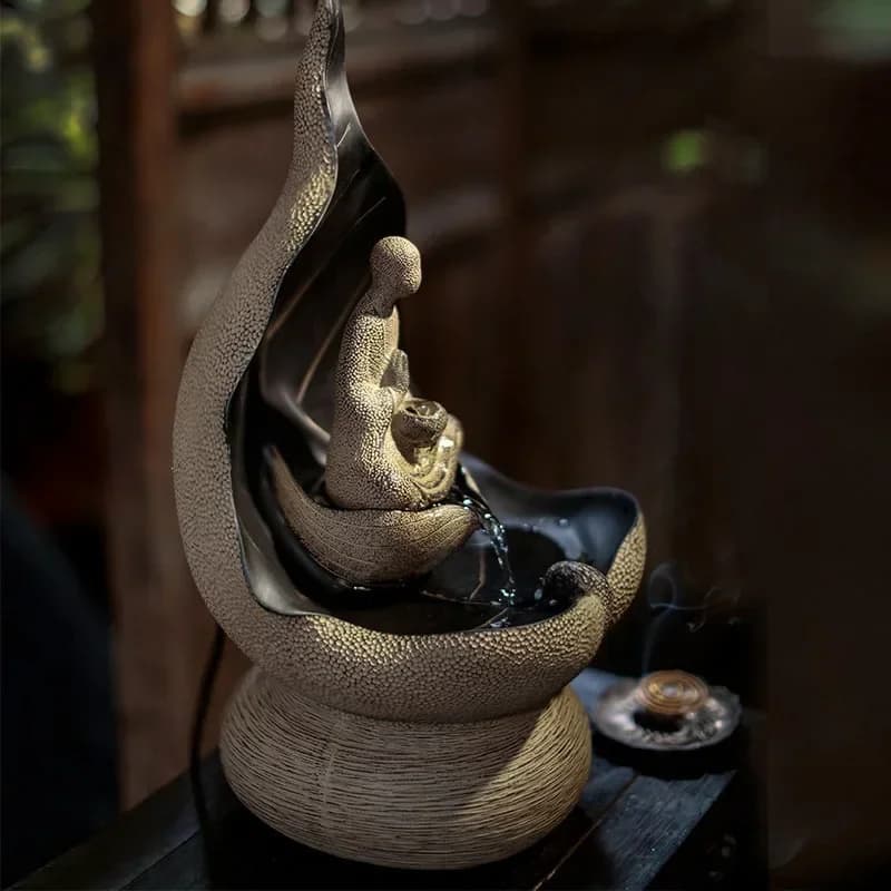 New Chinese-style Flowing Water Ornament Zen Space Home Decoration Office Tea Room Buddhist Hall Desktop Fountain Landscapen29