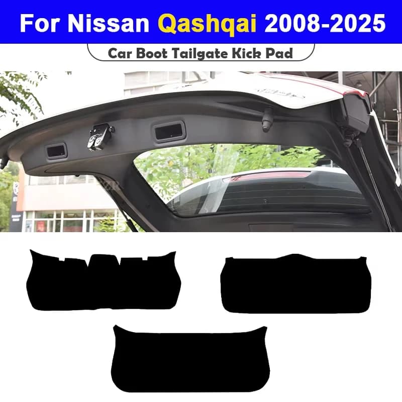 For Nissan Qashqai 2008-2025 Trunk Tailgate Guard Pad Leather Rear Trunk Door Protective Car Interior Accessories