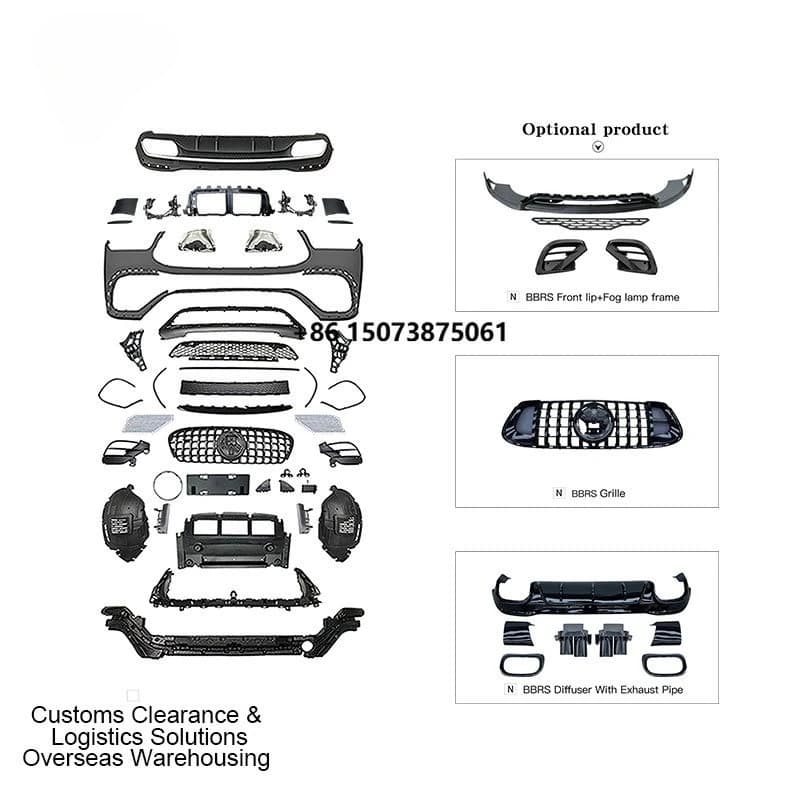 GUGO W166 Body Kit for 2016-2019  GLE Upgrade to GLE63  BBRS Style Bumper Grille Diffuser Exhaust Tips