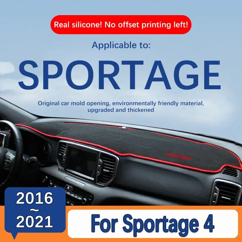 Car Dashboard Mat Sun Shade For Kia Sportage 4 QL 2016 2017 2018 2019 2020 2021 Instrument Desk Cover Accessories