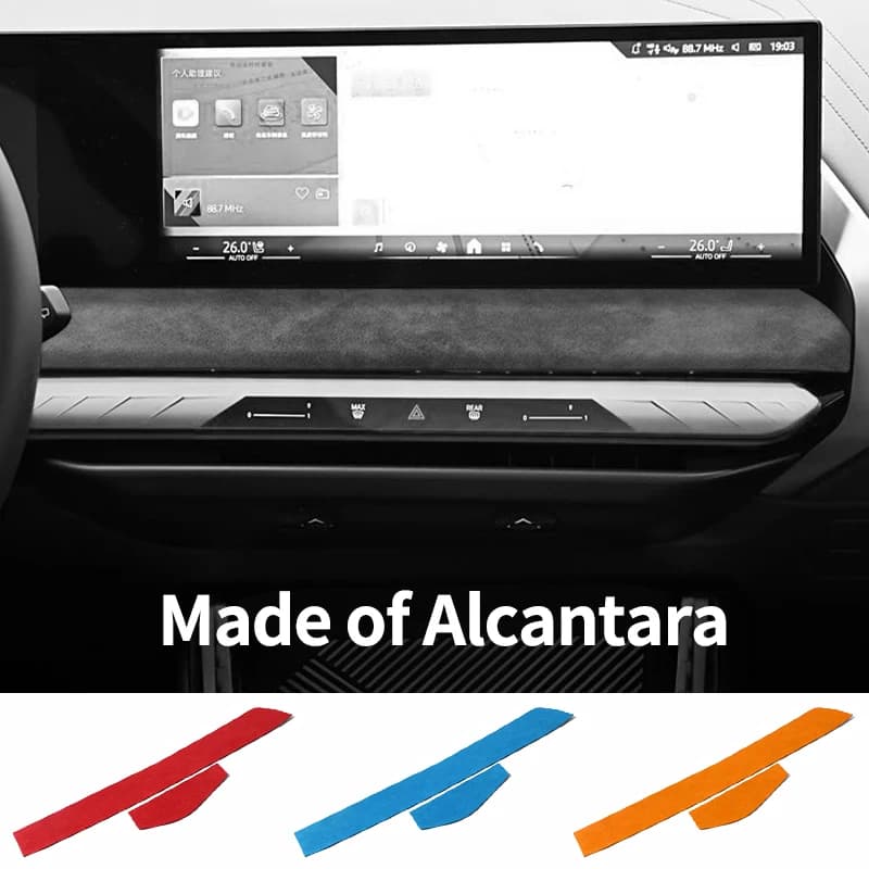 For BMW X3 G45 G48 (2025-) Under The Central Control Instrument Panel Screen Trim Stickers Interior Accessory Made of Alcantara