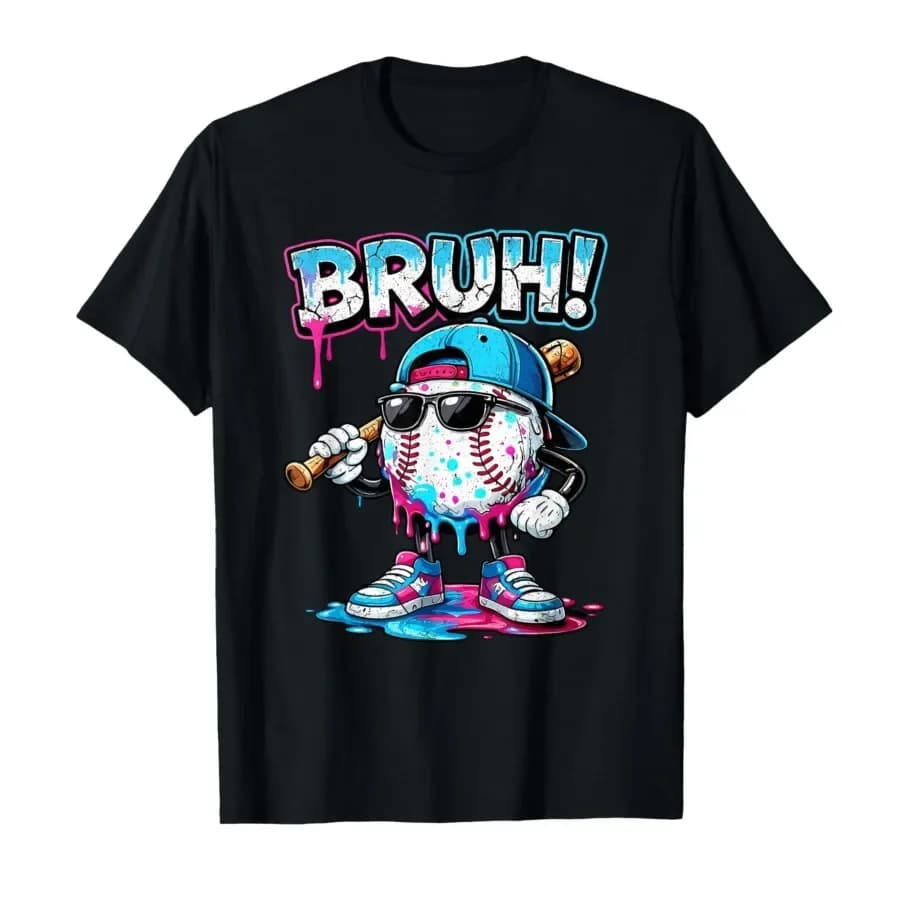 Baseball Life Style 101 Apparel Kids Baseball Drip Bruh Boys T-shirt For Men Women 100% Cotton T Shirts Short Sleeve Tops 0403-1