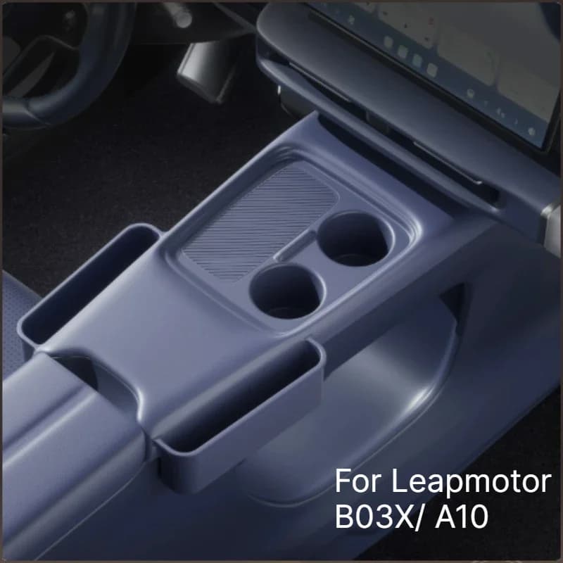 1PC For Leapmotor B03X A10 2026 Center Console Silicone Mat Storage Box Waterproof Gray Blue Cup Holders Storage Box Auto Parts