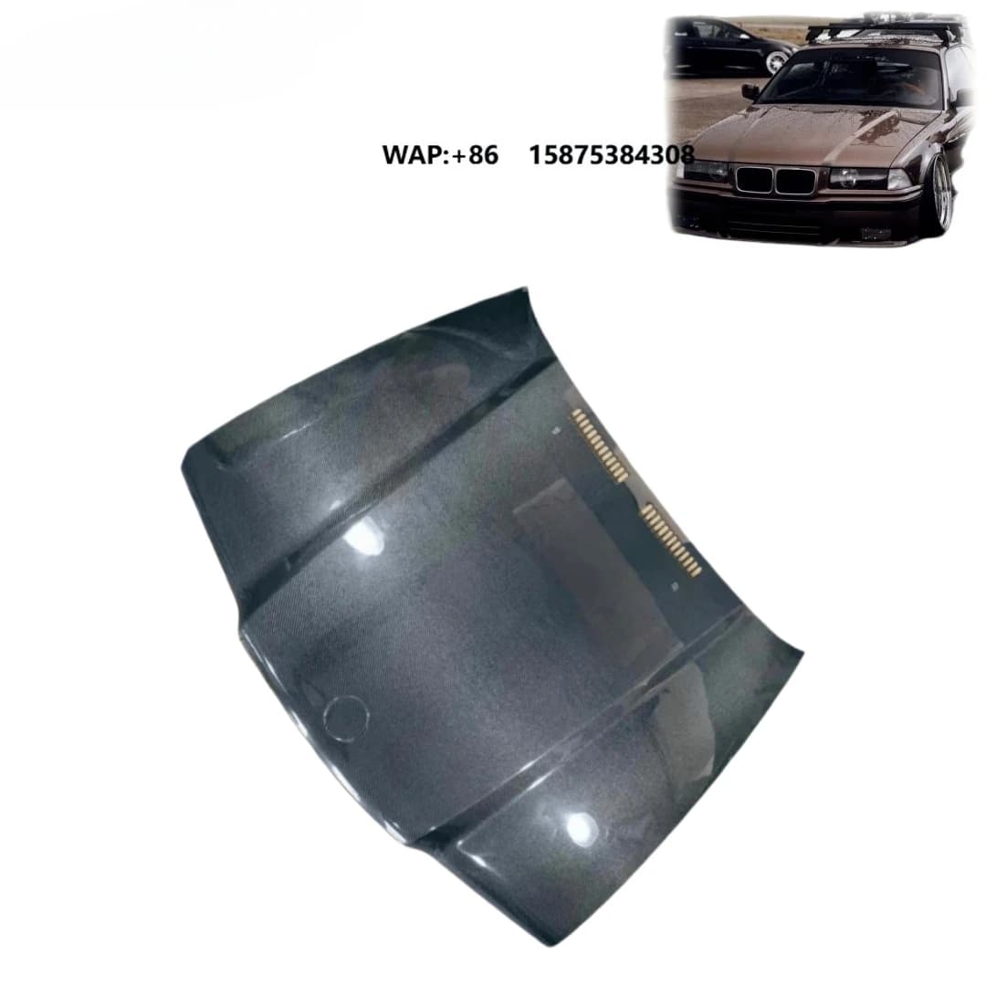 New OEM STYLE Carbon Fiber Hood Bonnet with Bolts for E36 2 Door 1992-1997 (Bolt-On)