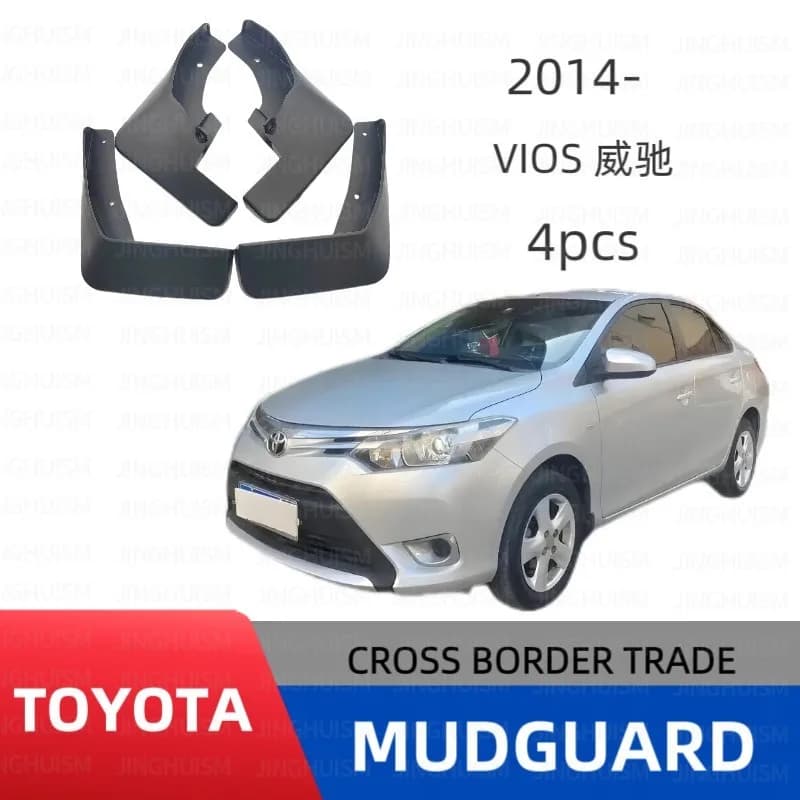 4Pcs Mud Flaps For Toyota Vios XP150 2014-2019 4Door Sedan Front Rear Splash Guards Mudguards Custom Car Exterior Accessories
